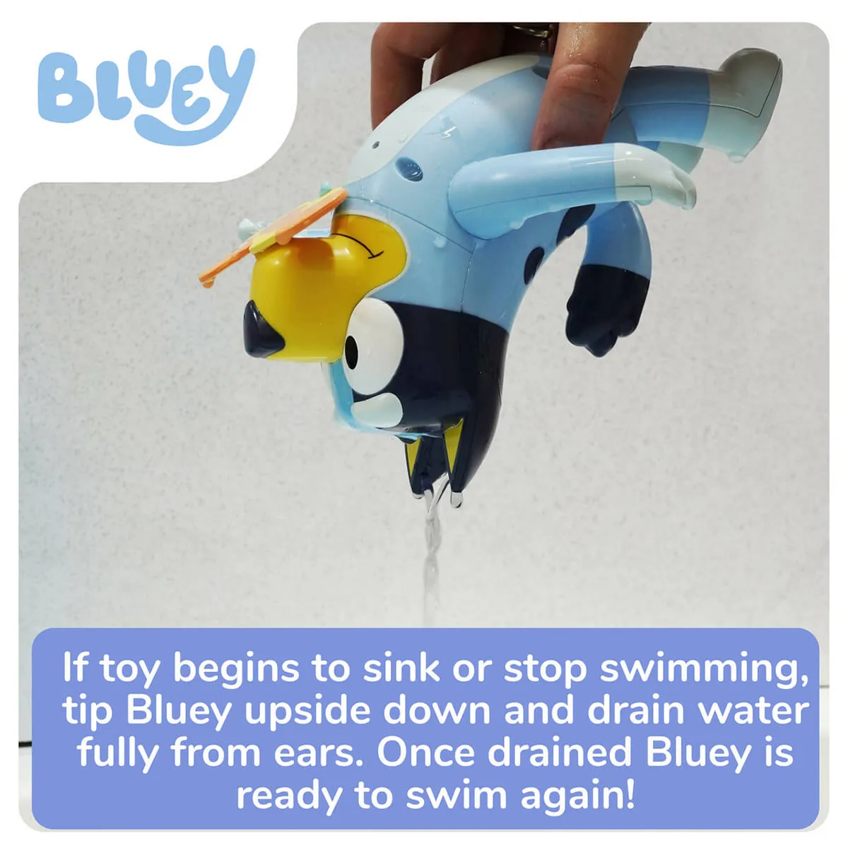 TOMY Toomies Bluey Swimming Bluey Bath Toy with Seahorse
