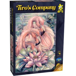 TWO'S COMPANY 1000 PIECE PUZZLE THINK PINK FLAMINGO