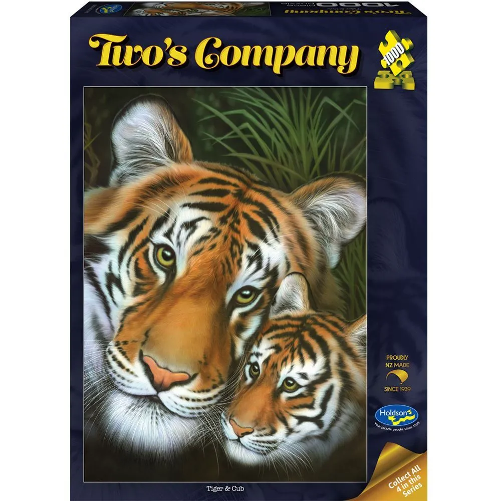 TWO'S COMPANY 1000 PIECE PUZZLE TIGER AND CUB