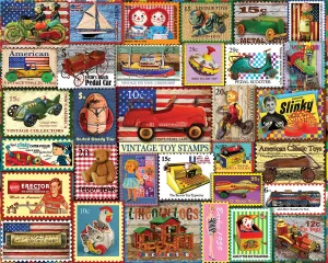 Vintage Toy Stamps (1971pz) - 1000 Piece Jigsaw Puzzle White Mountain