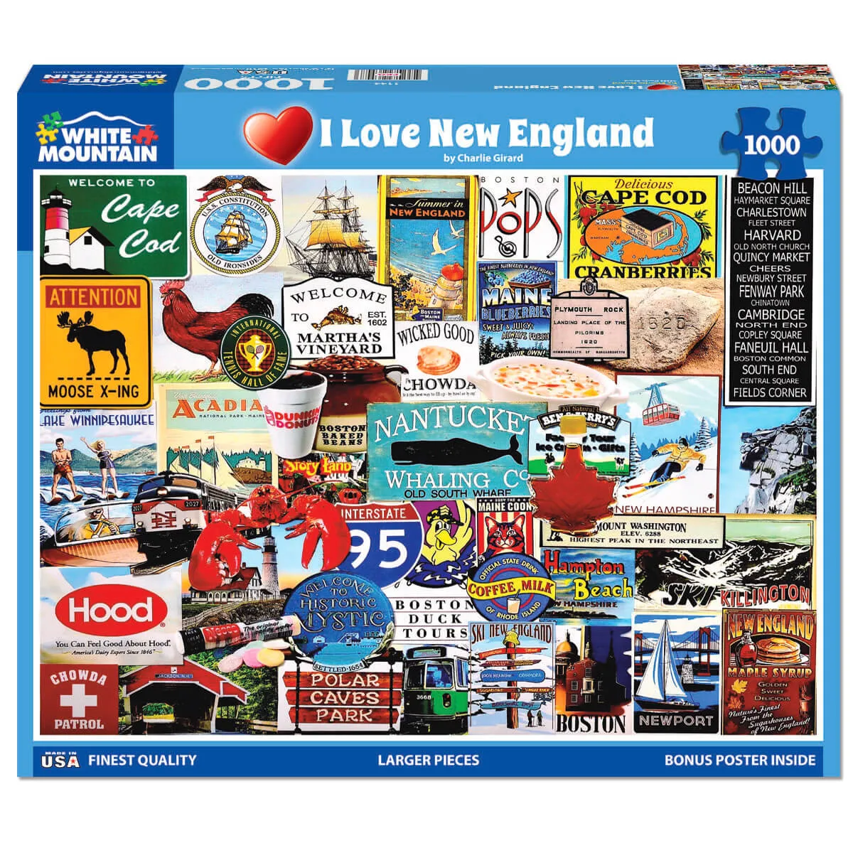 White Mountain Puzzles I Love New England 1000 Piece